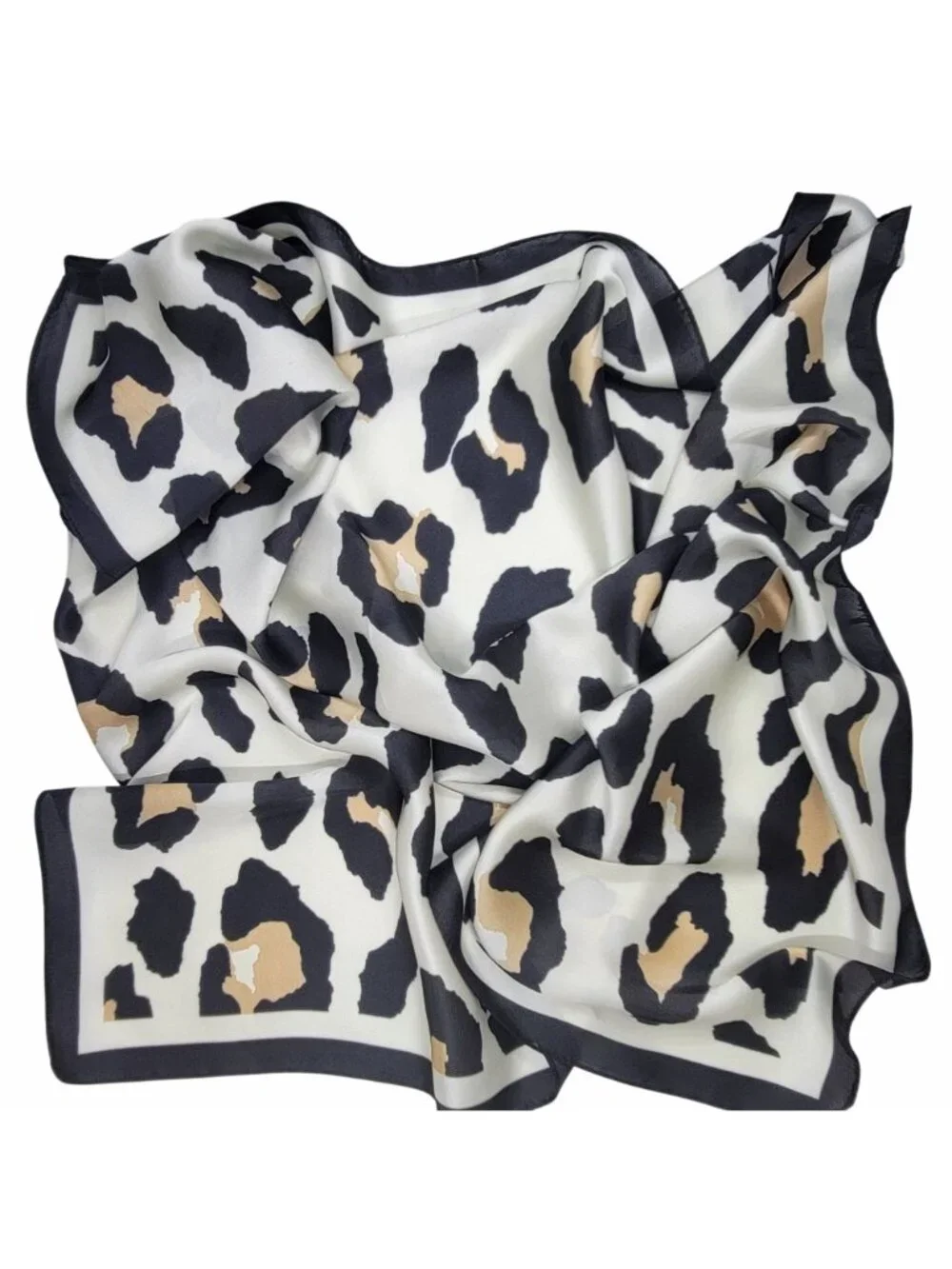 ✨Elegant Bandana Square Scarf Silky Satin Animal Print Leopard Hair Neck Scarfs